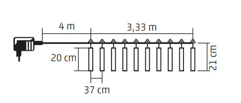 Vonkajšie trubice s efektom sneženia 10ks/200LED studená biela, 3,33m 