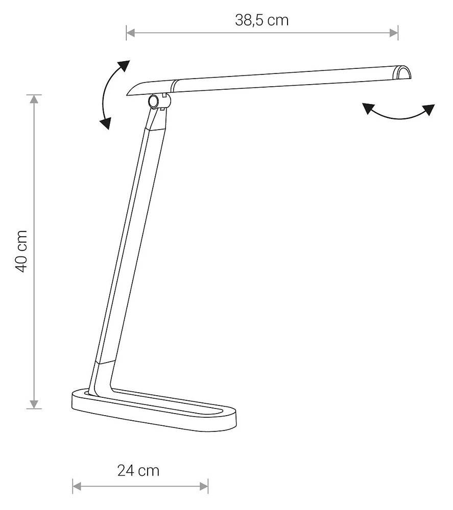 CHIC LED dotyková stmievateľná stolná lampa čierna/strieborná 7,5W/4000K, výška: 40cm