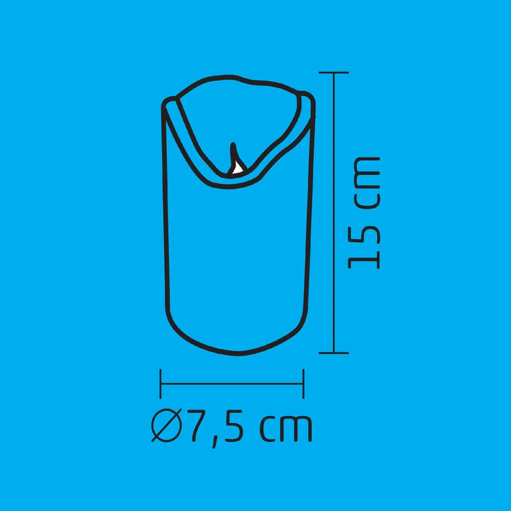 Vosková sviečka s plameňovým efektom 1LED žltá na batérie, výška: 15cm