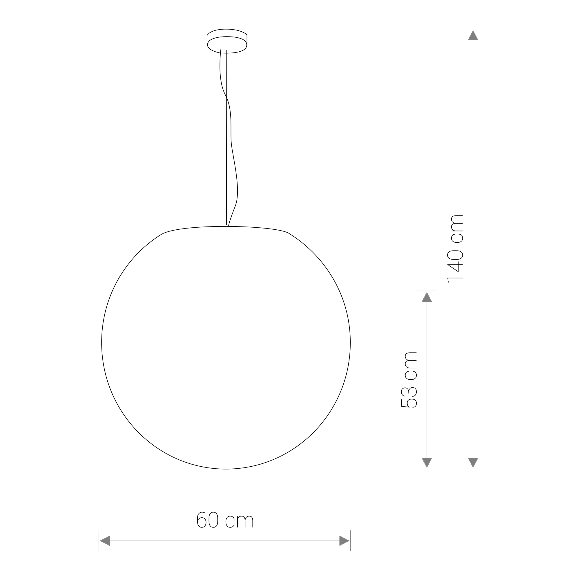 CUMULUS L visiaca biela plastová guľa priemer 60cm, IP65