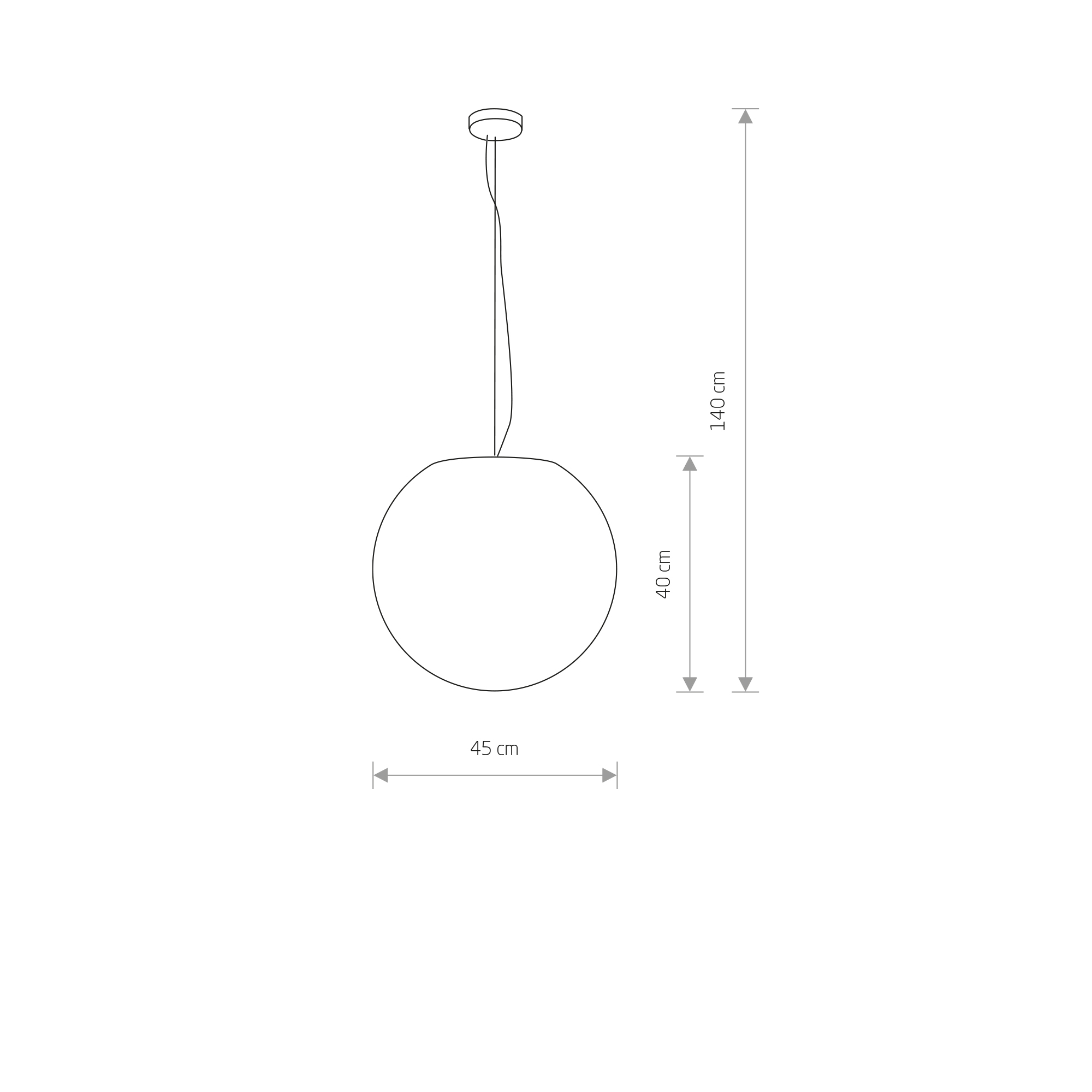 CUMULUS M visiaca biela plastová guľa priemer 45cm, IP65
