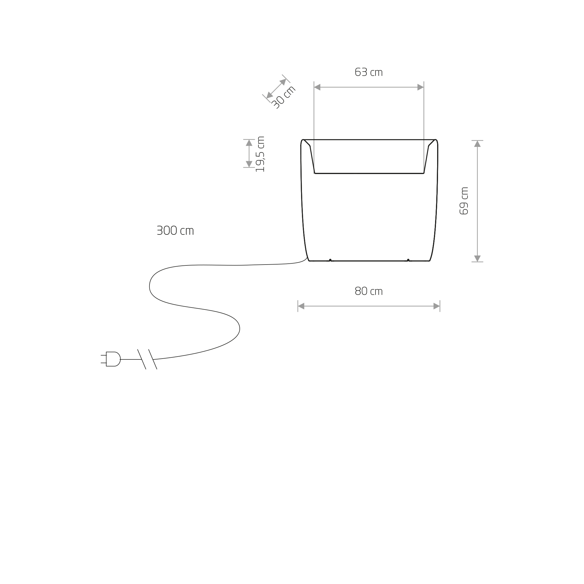FLOWERPOT svietiaci kvetináč 2xE27/60W 70x80cm IP65