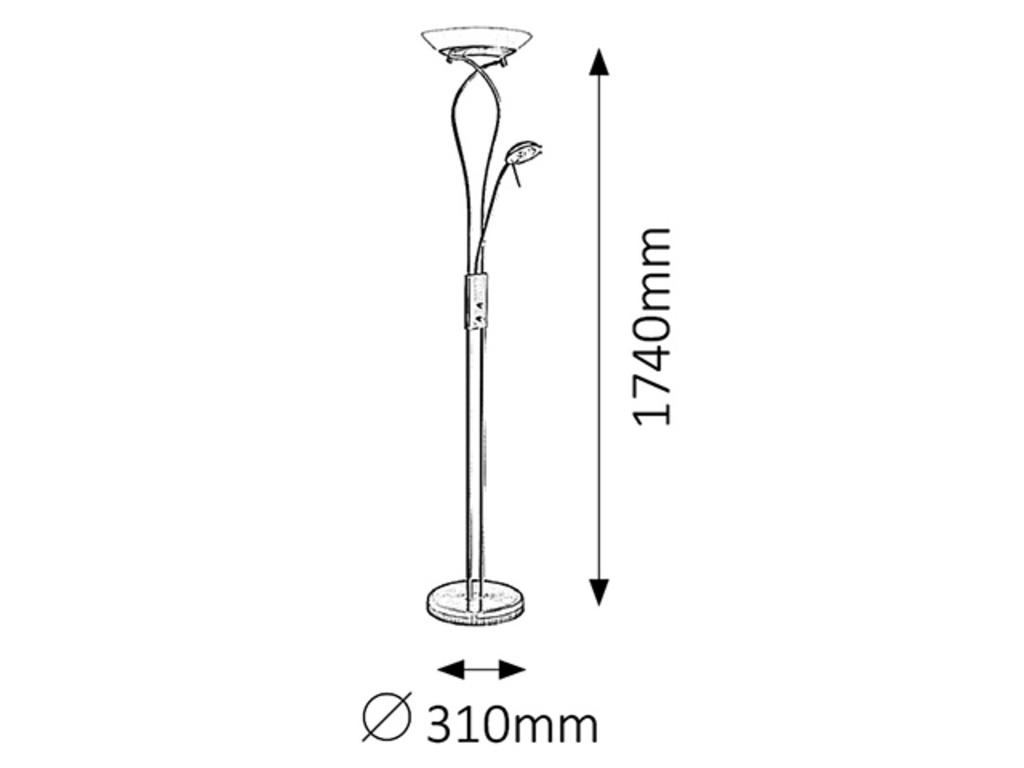 GAMMA stojanová lampa bronzová so stmievačom 1xR7S/230W + 1xG9/40W, výška: 174cm