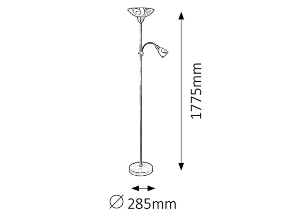 HARMONY LUX stojanová lampa matný chróm 1xE27/100W+1xE14/40W