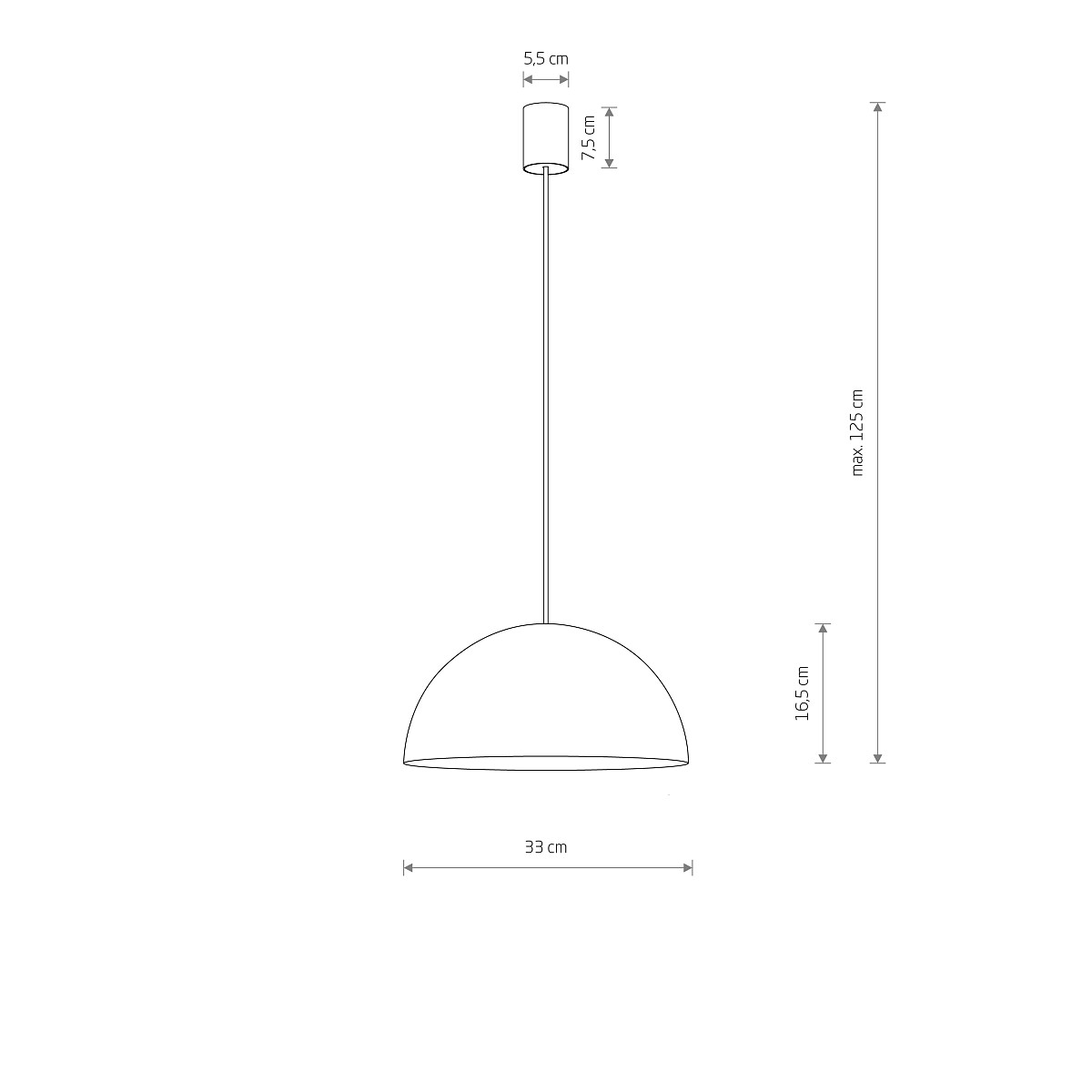 HEMISPHERE SUPER S visiaca lampa matná čokoládová 1xGX53/12W