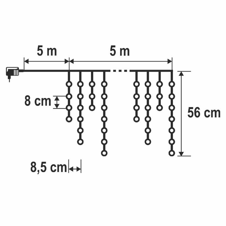 Vonkajší záves 300 DOT LED kombinovaný teplá biela+studená biela, 5m