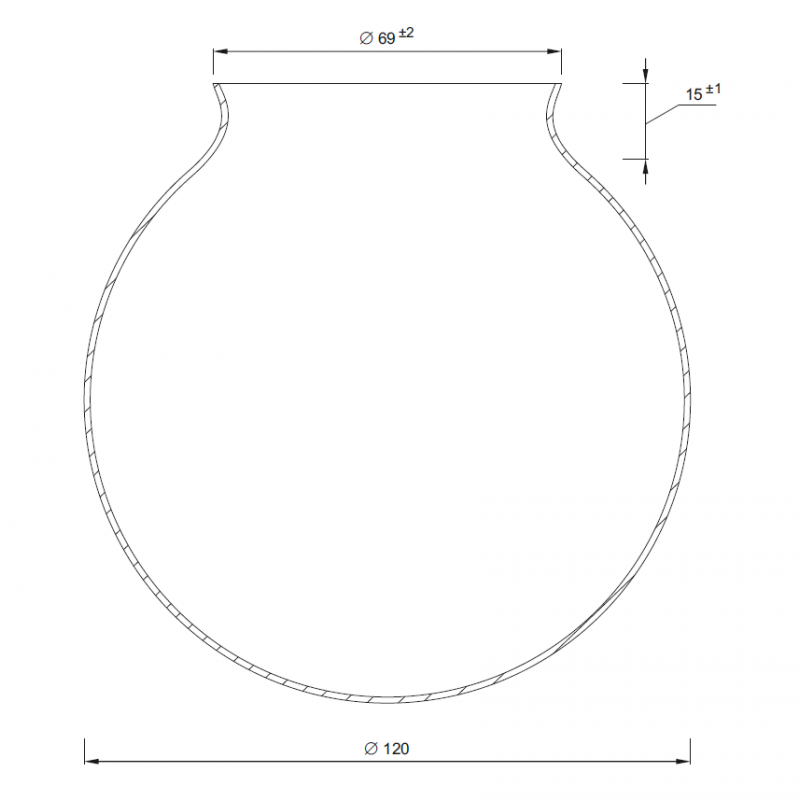 Náhradné tienidlo guľka priemer 12cm s hrdlom montážny otvor: 6,9cm lesklá biela