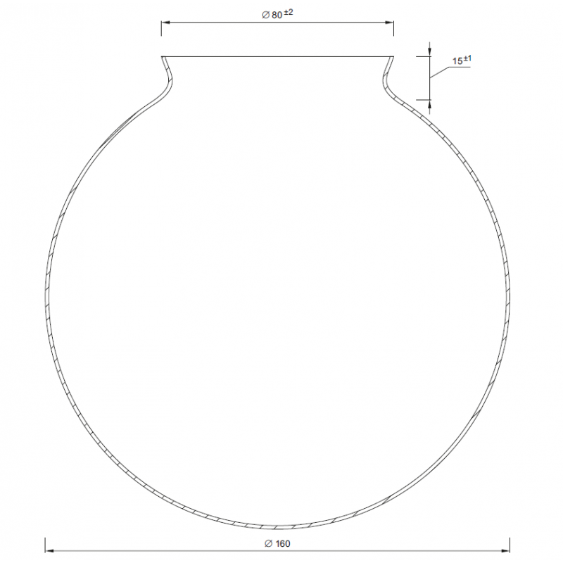 Náhradné tienidlo guľka priemer 16cm s hrdlom montážny otvor: 8cm lesklá biela