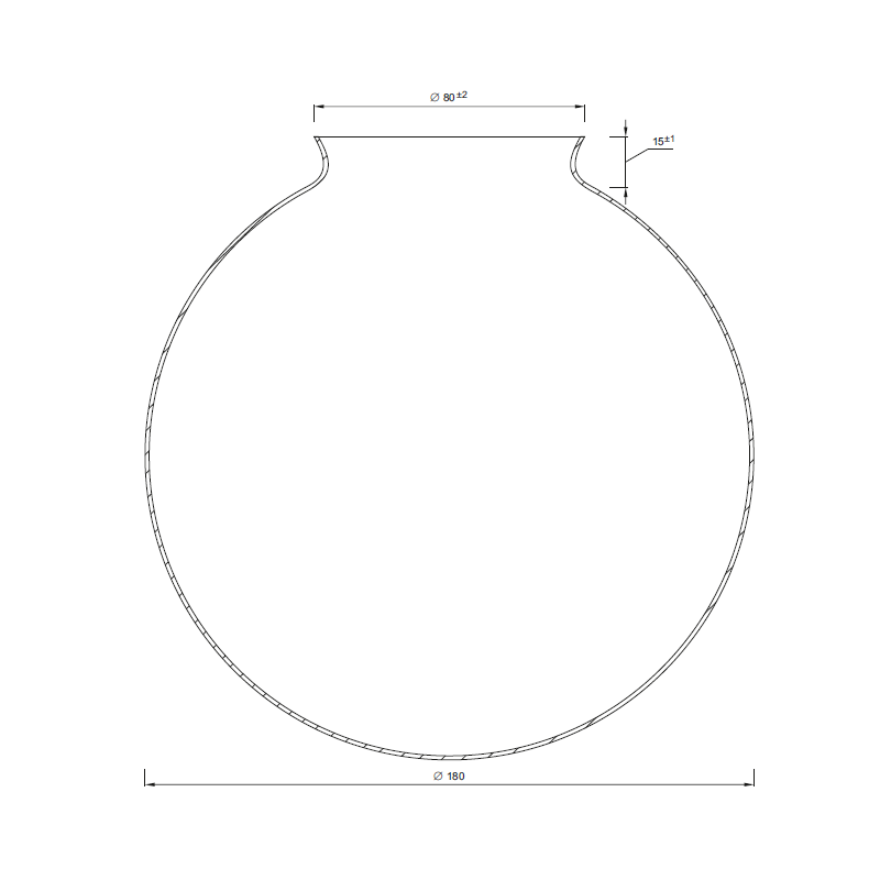 Náhradné tienidlo guľka priemer 18cm s hrdlom montážny otvor: 8cm lesklá biela