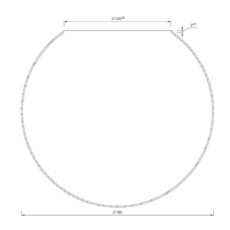 Náhradné tienidlo guľka priemer 18cm, montážny otvor: 10cm matná biela
