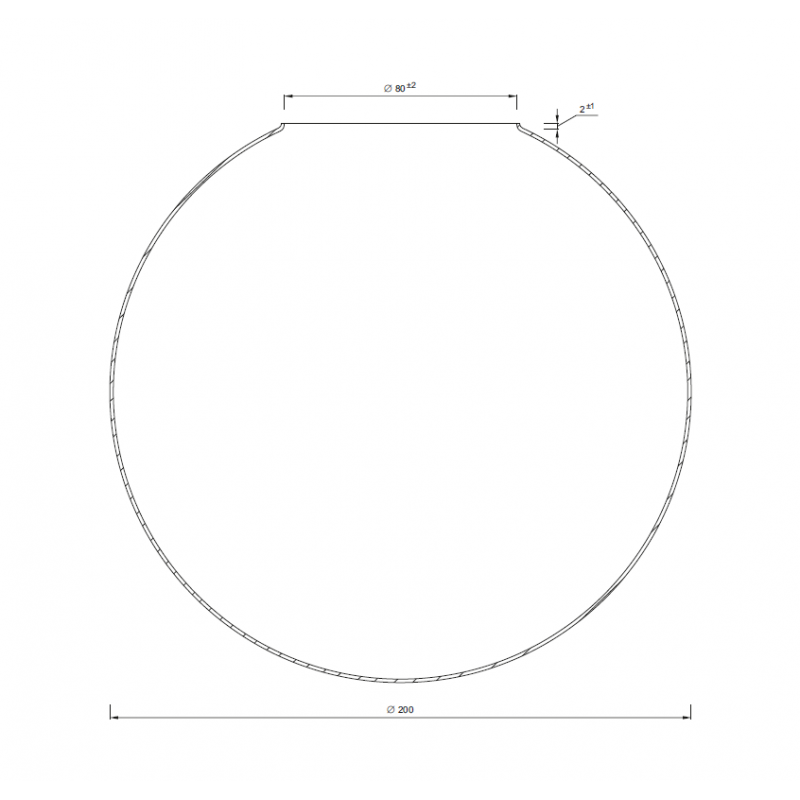 Náhradné tienidlo guľa priemer 20cm, montážny otvor: 8cm matná biela