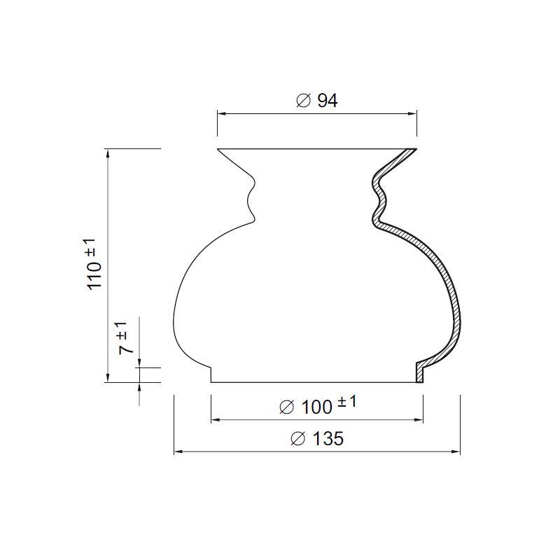 Sklenené tienidlo priemer 10cm petrolejkové oranžové