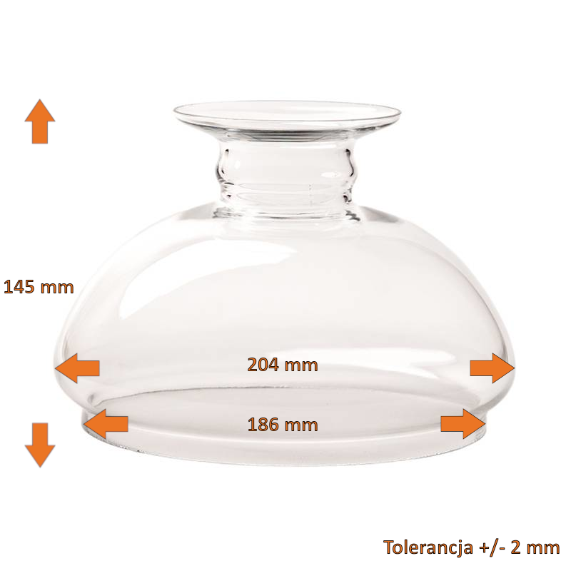 Náhradné tienidlo priemer 18,6cm petrolejkové číre