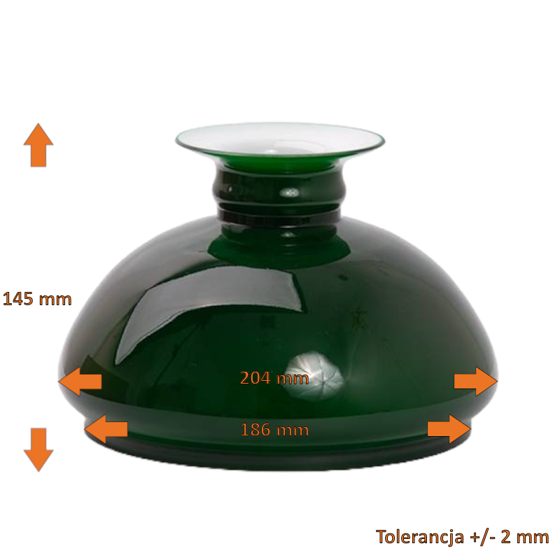Náhradné tienidlo priemer 18,6cm petrolejkové lesklé zelené