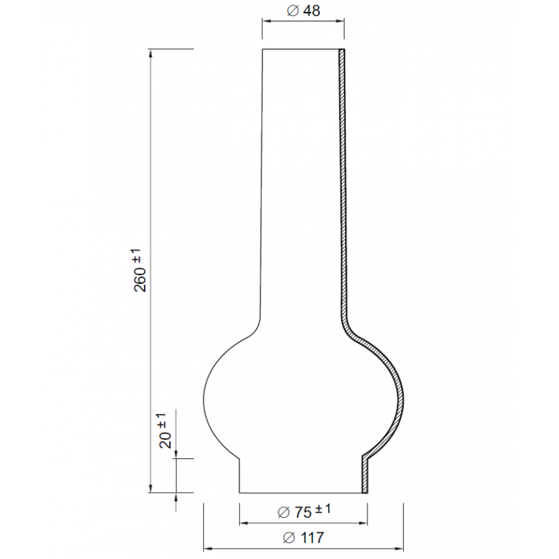 Náhradné tienidlo priemer 7,5cm petrolejkové vnútorné matné biele 