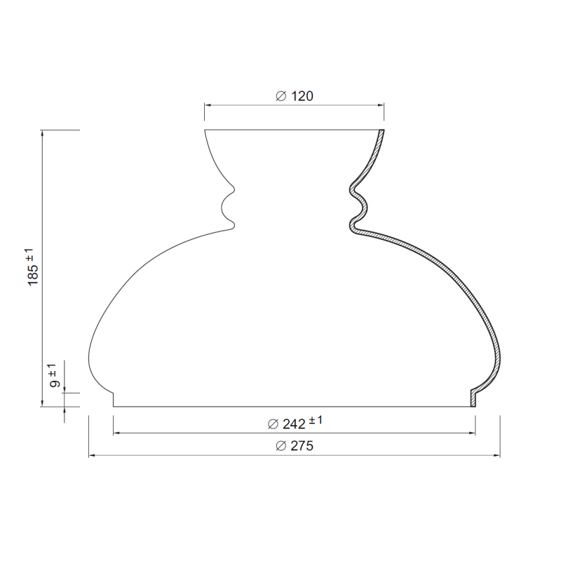 Náhradné tienidlo priemer 24,2cm petrolejkové béžové