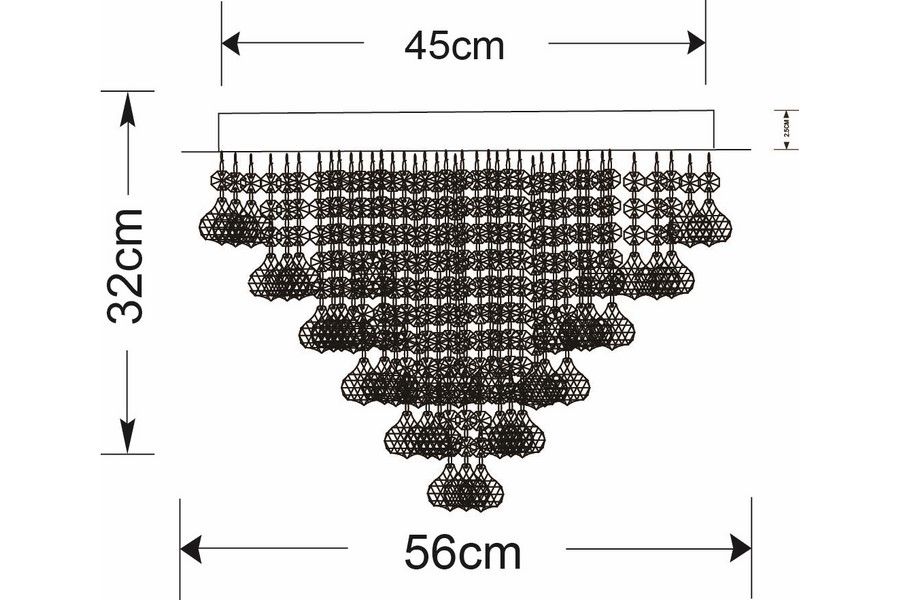 LANCASTER CRYSTAL krištáľový stropný luster zlatý 7xE14/40W, 56x56cm