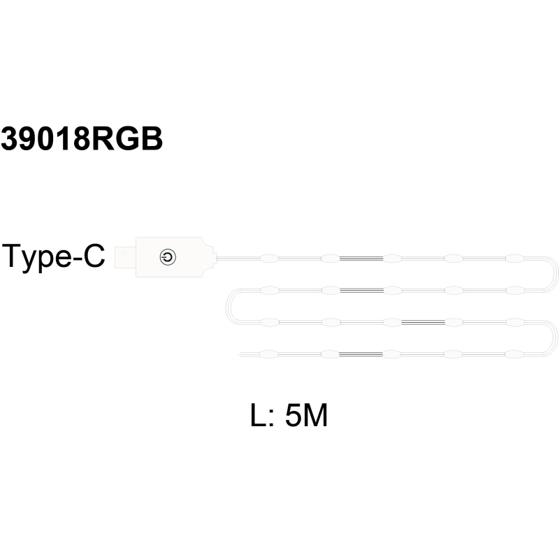 LED reťaz/pásik 50 LED RGB/5V 27 svetelných efektov, dĺžka 5m