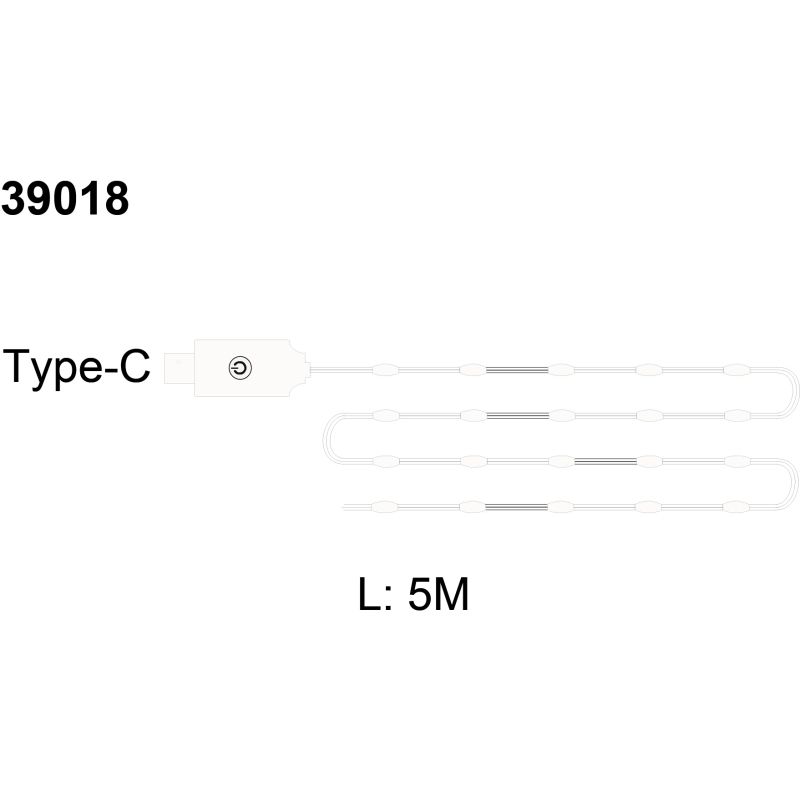 LED reťaz/pásik 50 LED teplá biela/5V 8 svetelných efektov, dĺžka 5m