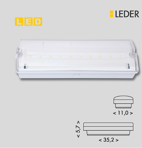 Núdzové LED svietidlo LEDER, 10xSMD LED/3,3W IP65