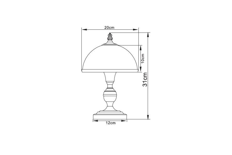 LINDGARD nočná lampa mosadz/biela 1xE14/40W, výška: 31cm