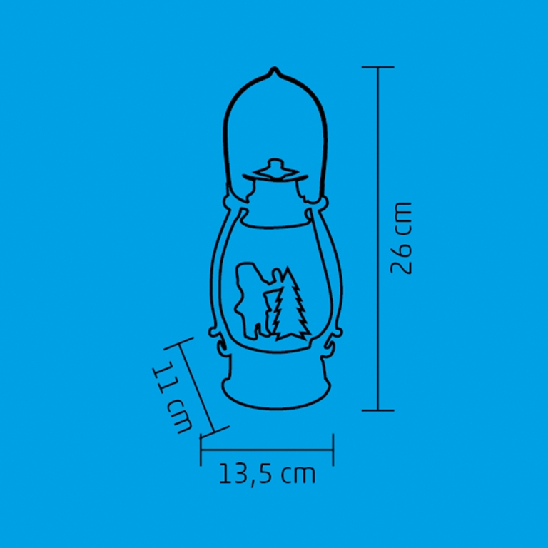 Svietiaci plastový lampáš s mikulášom so snežítkom a trblietkami 1xLED teplá biela na batérie, výška: 26cm