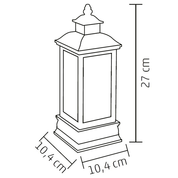 Svietiaci lampáš s vojačikom so snežítkom s časovačom 1xLED teplá biela, na batérie, 27cmx10,4cm