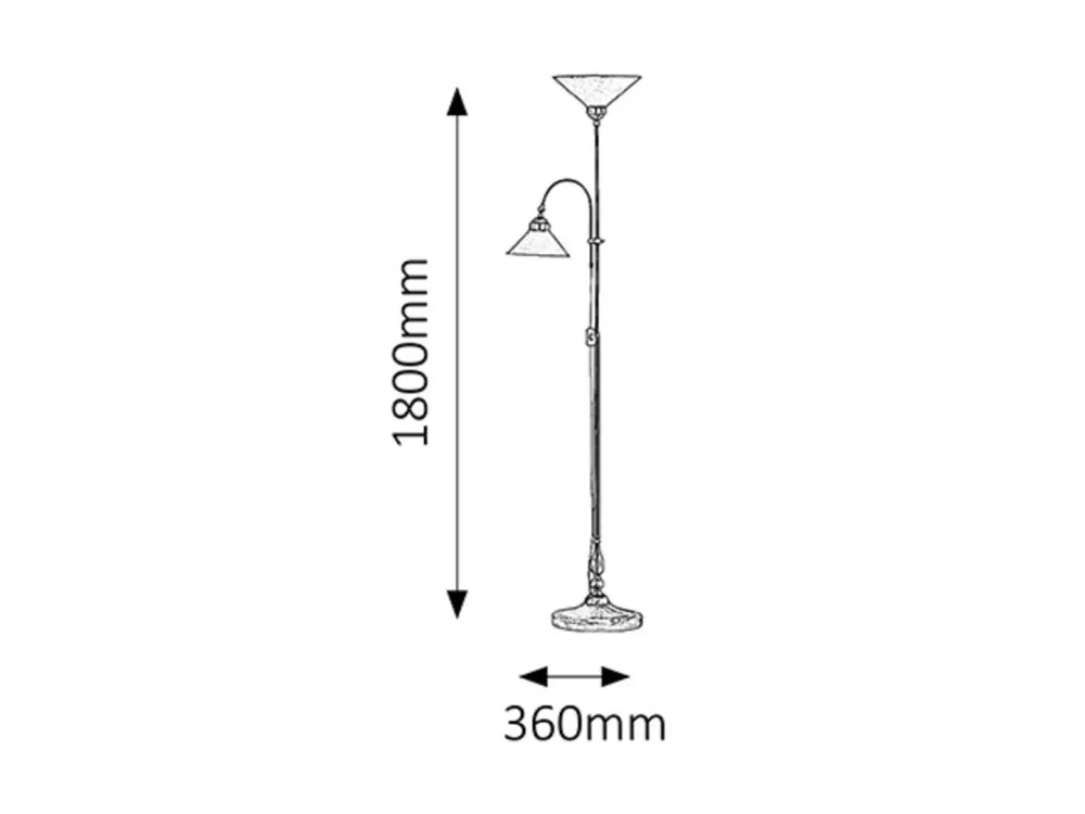 Marian stojanová lampa bronz/biela 2xE27/60W, výška: 180cm