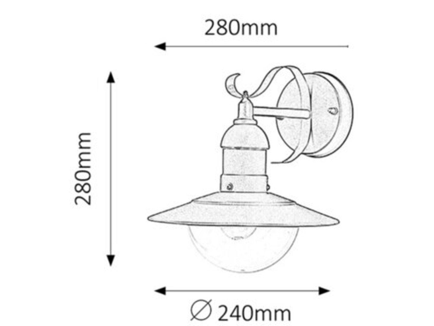 OSLO vonkajšie nástenné svietidlo antické zlaté 1xE27/60W IP44
