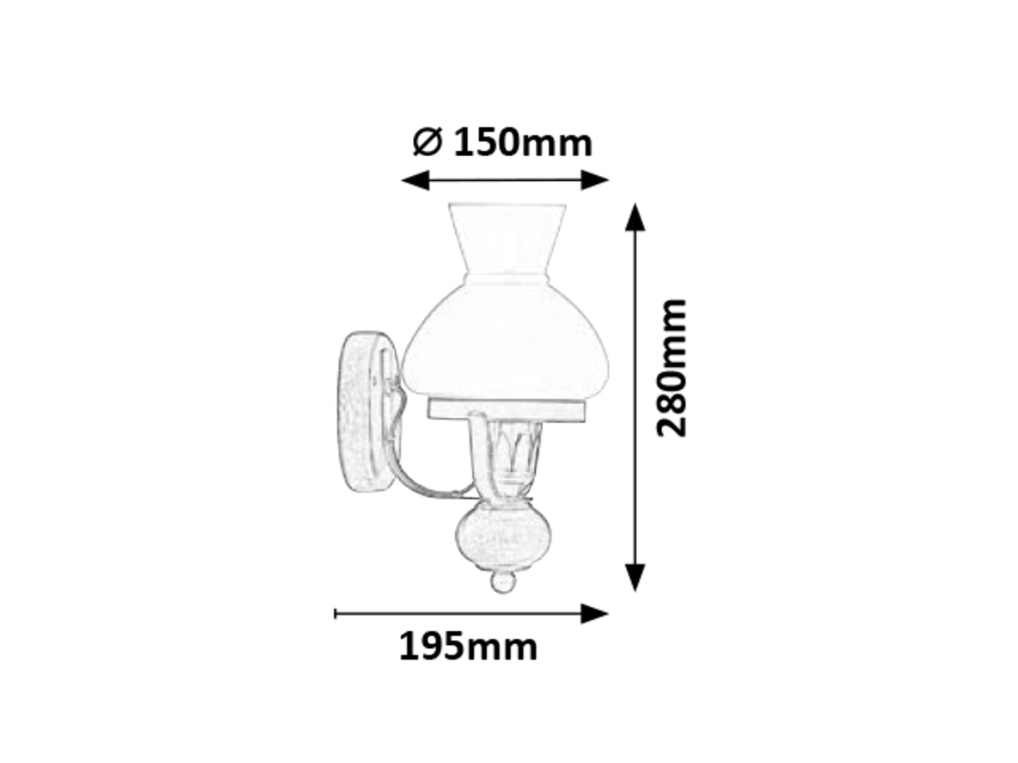PETRONEL rustikálna nástenná lampa 1xE27/60W
