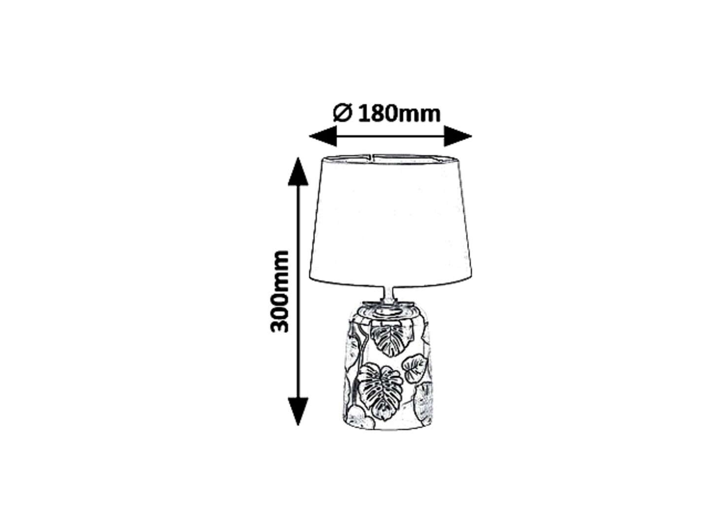 SONAL keramická nočná lampa biela/strieborná 1xE14/40W, výška: 30cm