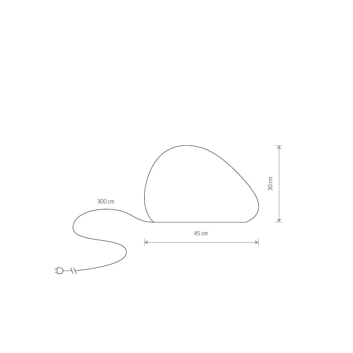 Záhradné svietidlo STONE S biele plastové 1xE27/25W, IP44, 45x30cm