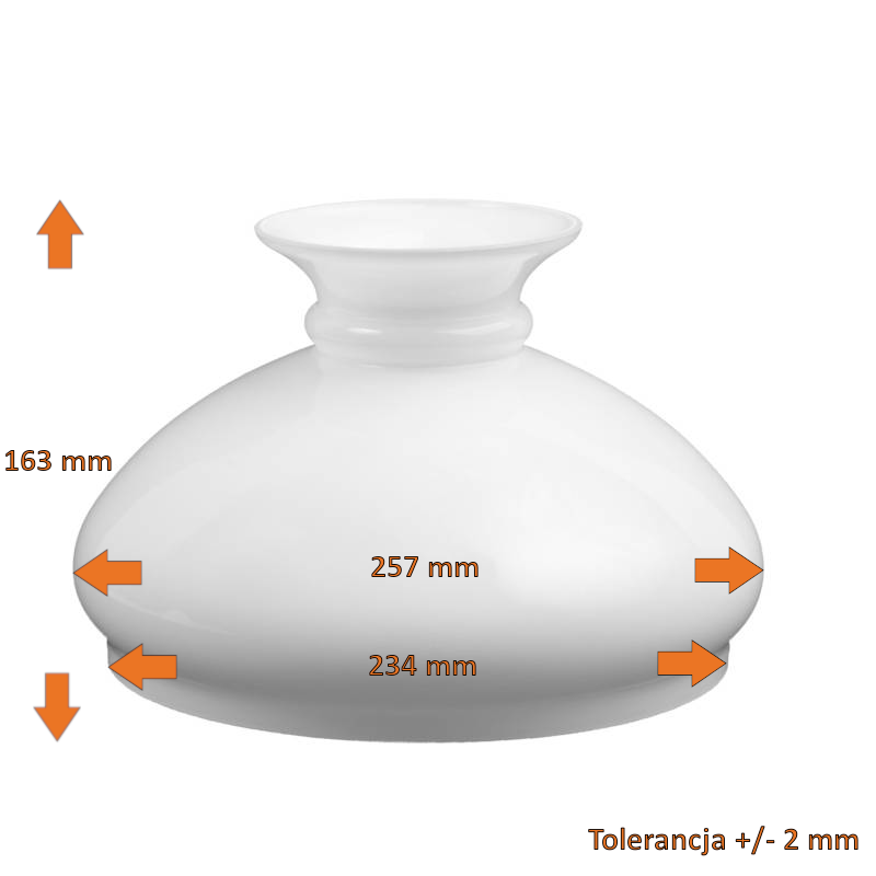 Náhradné tienidlo priemer 23,4cm petrolejkové biele opálové