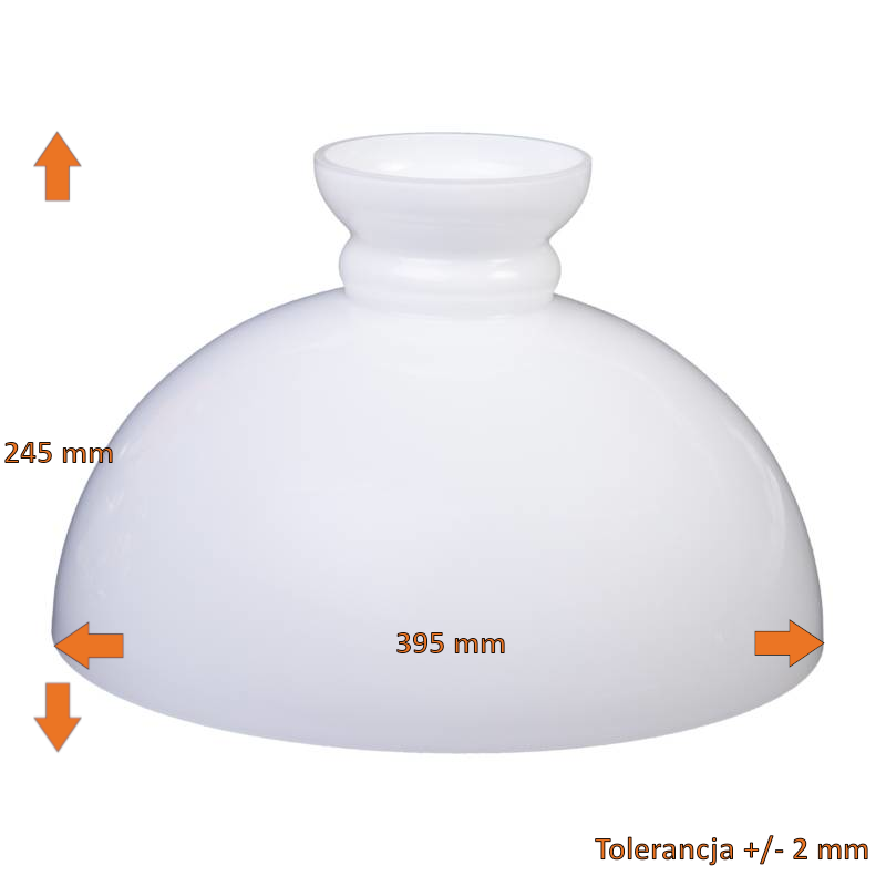 Náhradné tienidlo priemer 39,5cm petrolejkové biele opálové