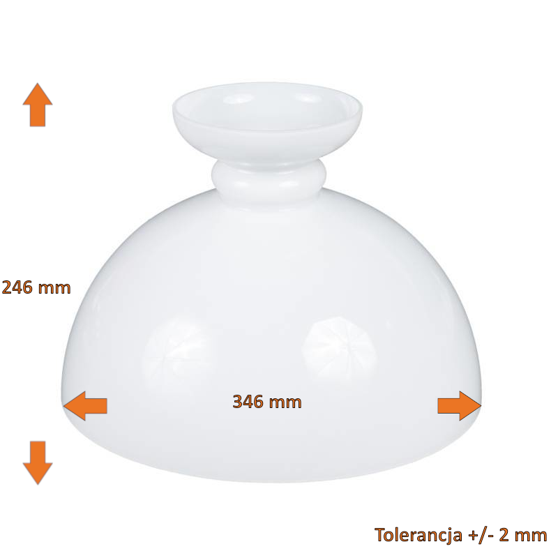 Náhradné tienidlo priemer 34,6cm petrolejkové biele opálové