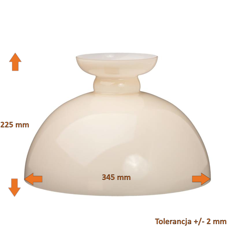 Náhradné tienidlo priemer 34,5cm petrolejkové béžové opálové