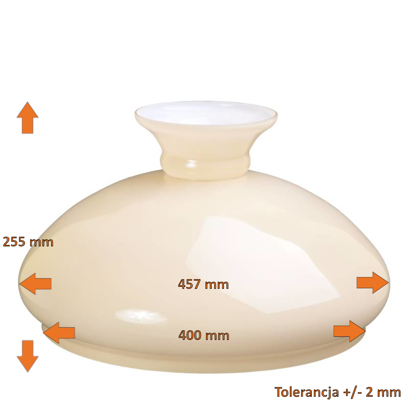Náhradné tienidlo priemer 40cm petrolejkové lesklé béžové