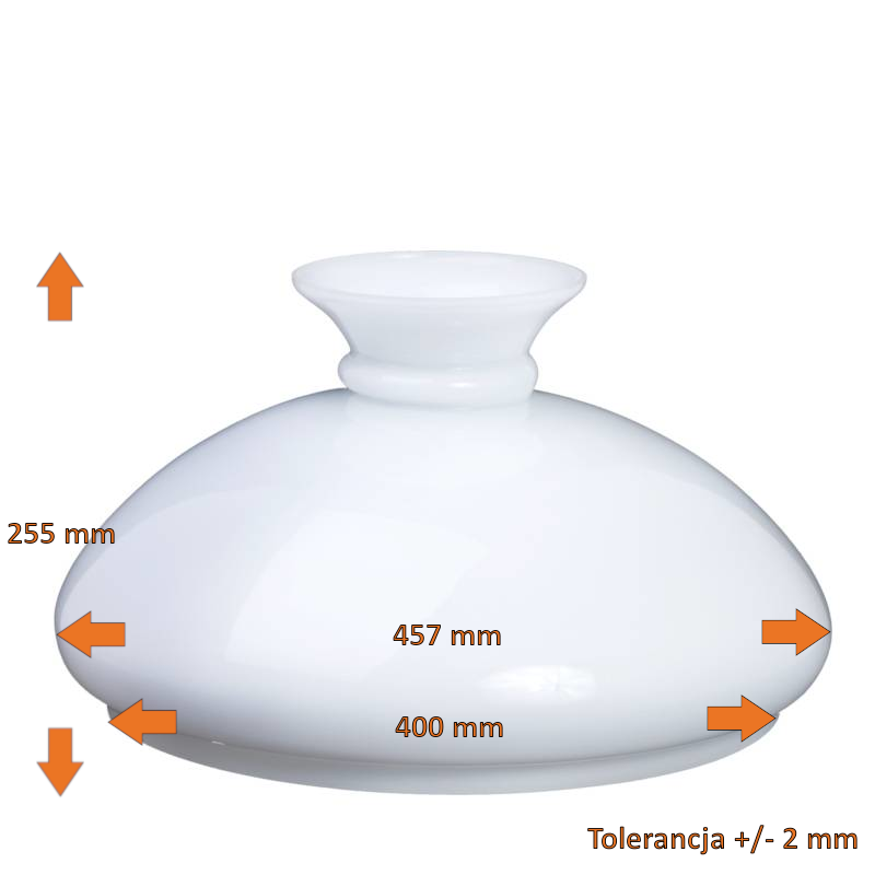 Náhradné tienidlo priemer 40cm petrolejkové lesklé biele