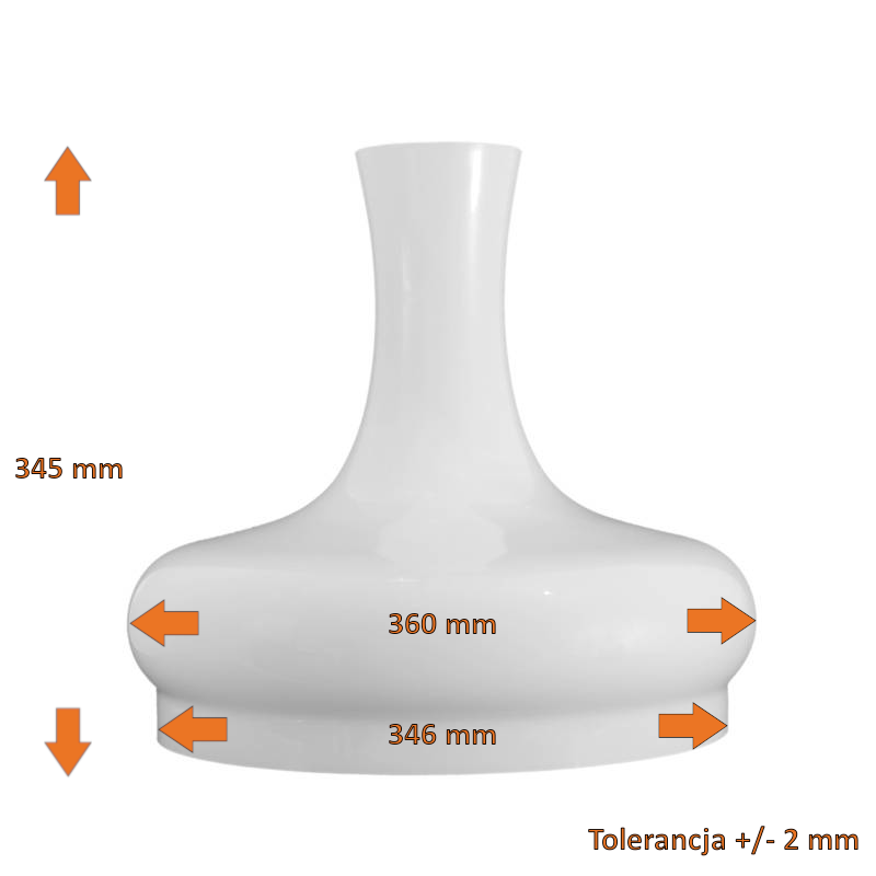 Náhradné tienidlo priemer 34,6cm petrolejkové biele opálové