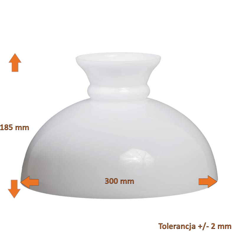Náhradné tienidlo priemer 30cm petrolejkové biele opálové