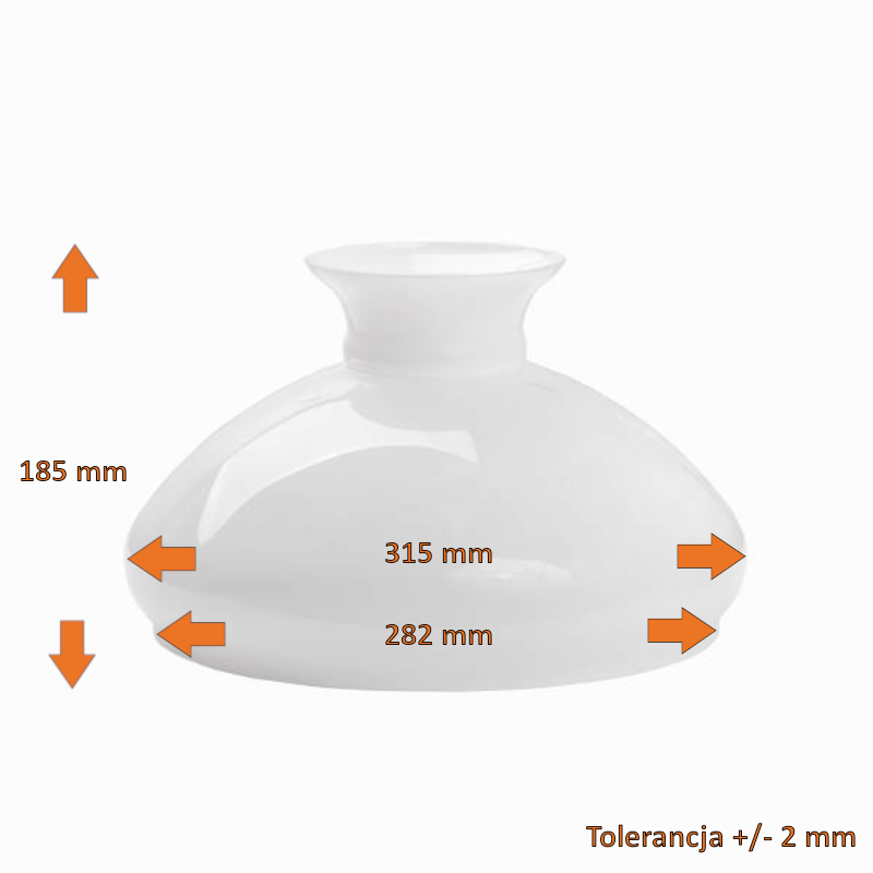 Náhradné tienidlo priemer 28,2cm petrolejkové lesklé biele