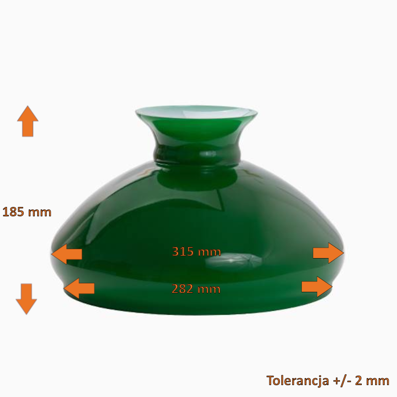 Náhradné tienidlo priemer 28,2cm petrolejkové lesklé zelené