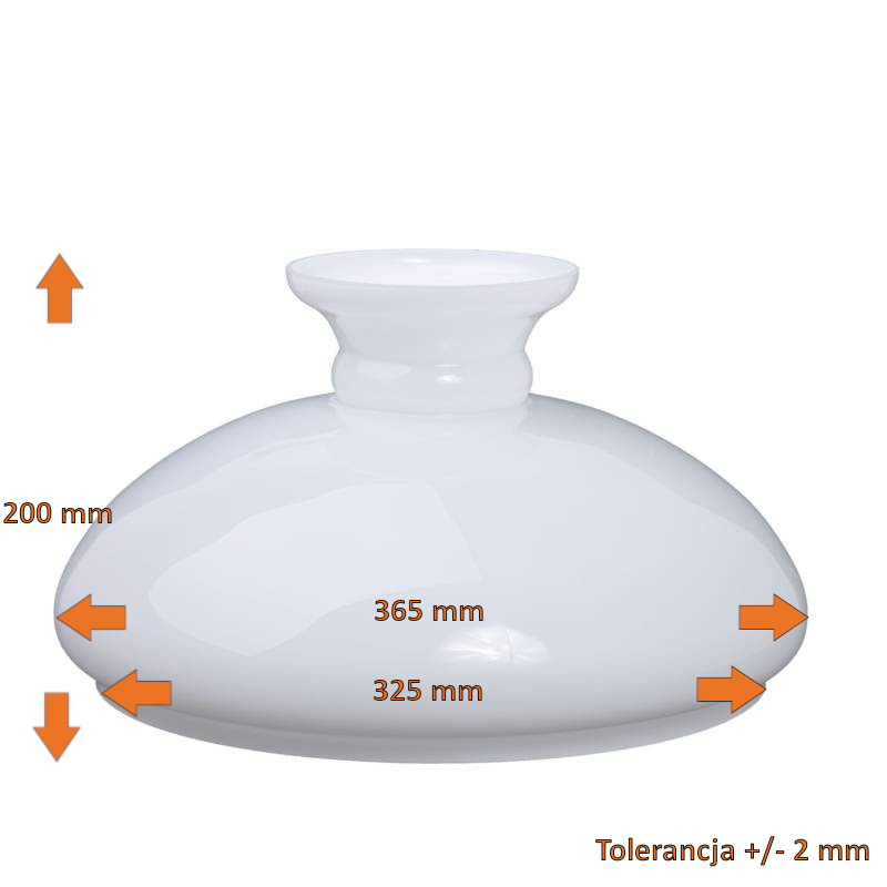 Náhradné tienidlo priemer 32,5cm petrolejkové biele opálové