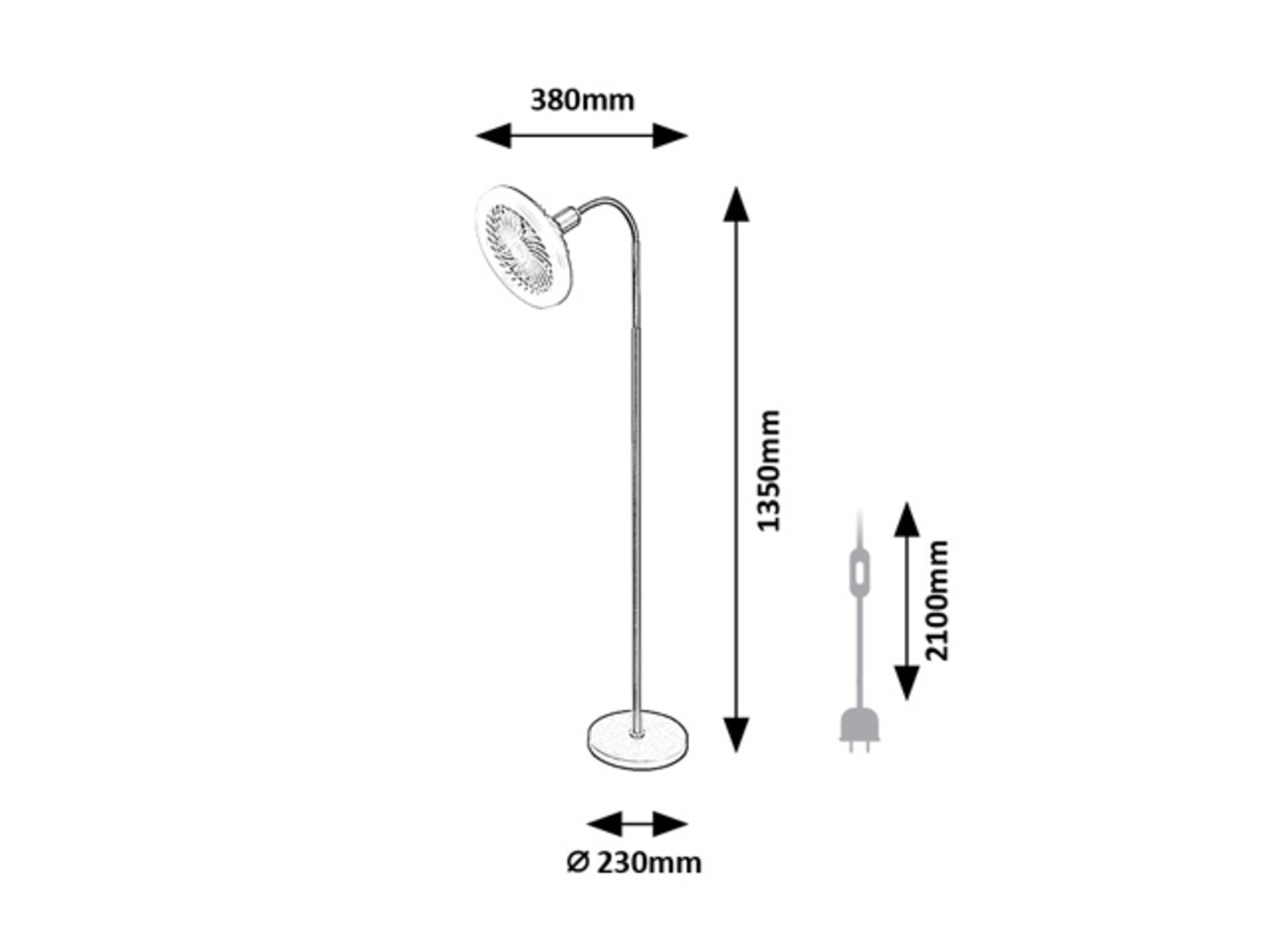 VENTURO stojanová lampa čierna s ventilátorom a svetlom LED 16W/ 3000K-4000K-6500K a diaľkovým ovládaním
