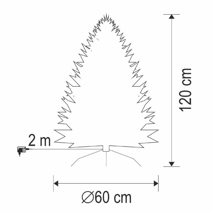 Umelý stromček s LED farebnými optickými vláknami, výška 120cm