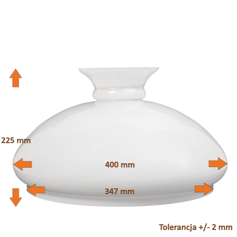 Náhradné tienidlo priemer 34,7cm petrolejkové biele opálové