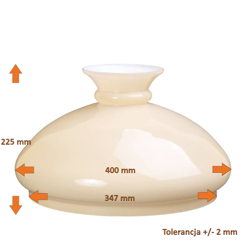 Náhradné tienidlo priemer 34,7cm petrolejkové lesklé béžové