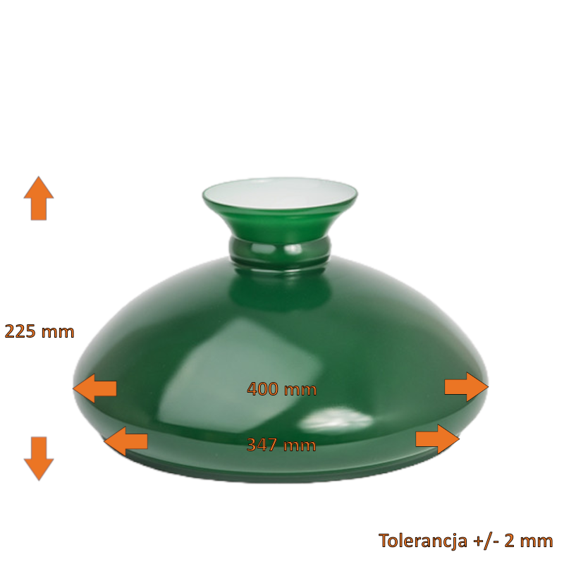 Náhradné tienidlo priemer 34,7cm petrolejkové lesklé zelené