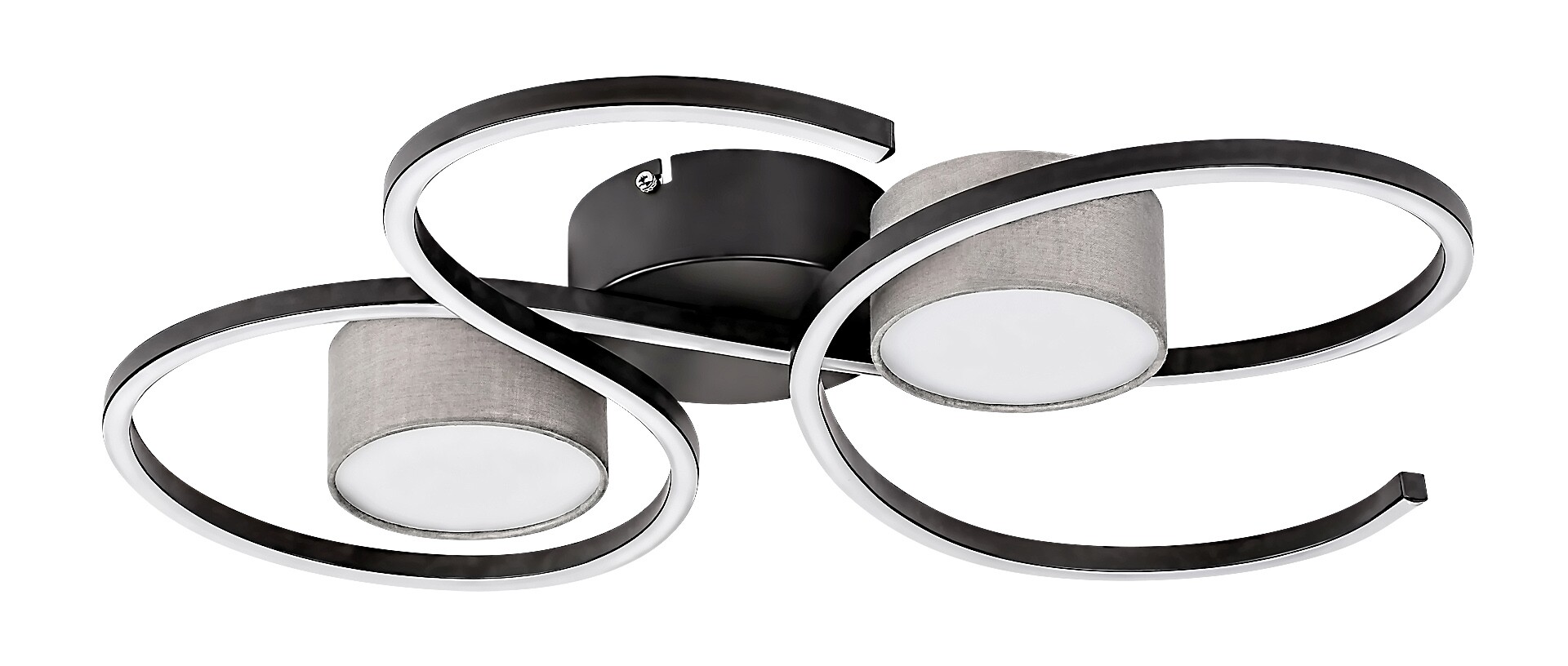 SHIENA stropné svietidlo čierne/šedé LED/38W/4000K, výška: 54cm