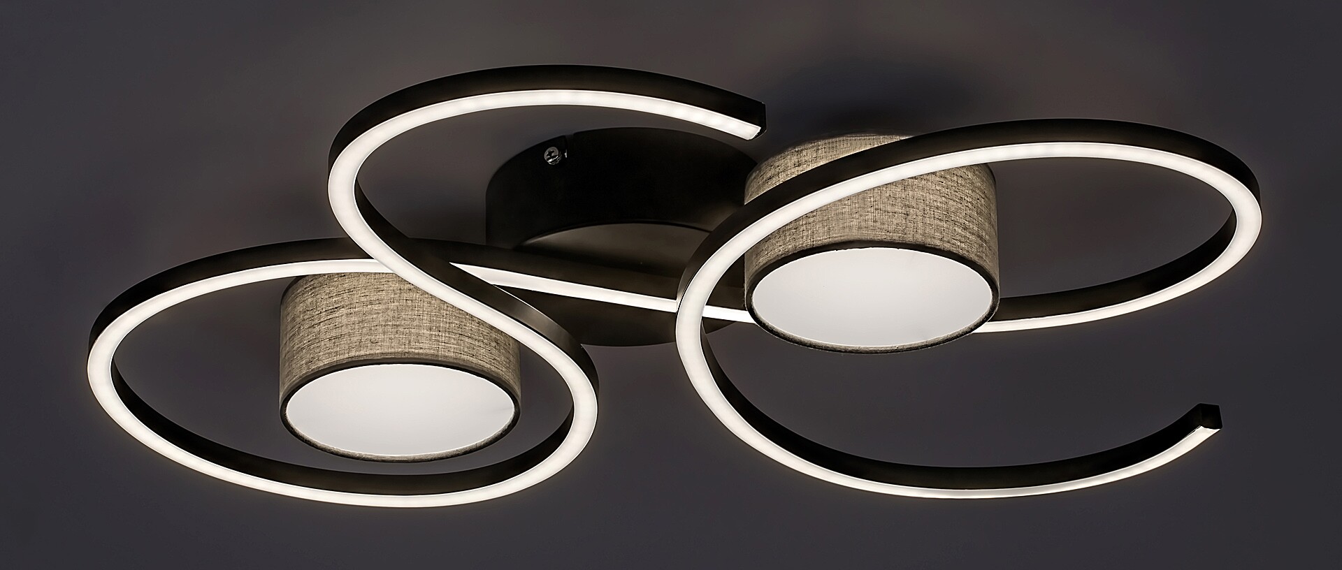 SHIENA stropné svietidlo čierne/šedé LED/38W/4000K, výška: 54cm